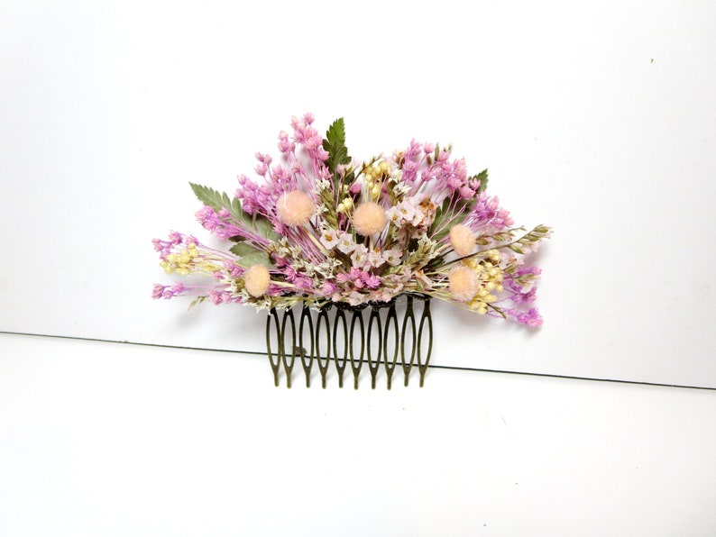 floral hair pin Baby/'s breath hair pin Lavender hair comb Dried flower comb Bridal hair piece flowers hair comb decorative hair comb