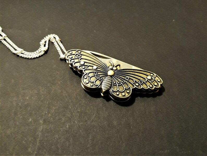 Silver leaf knife pendant necklace miniature knife necklace Etsy