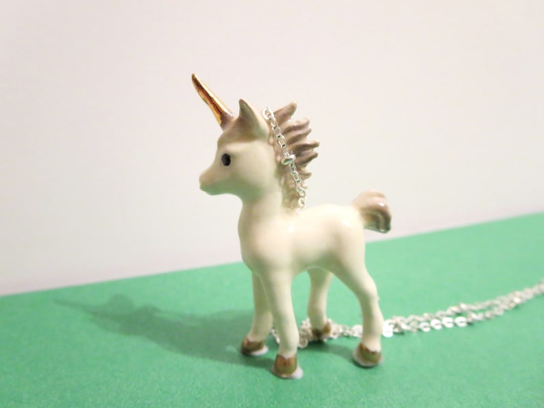 Porcelain Fawn necklace bunny necklace Miniature Figurine Etsy