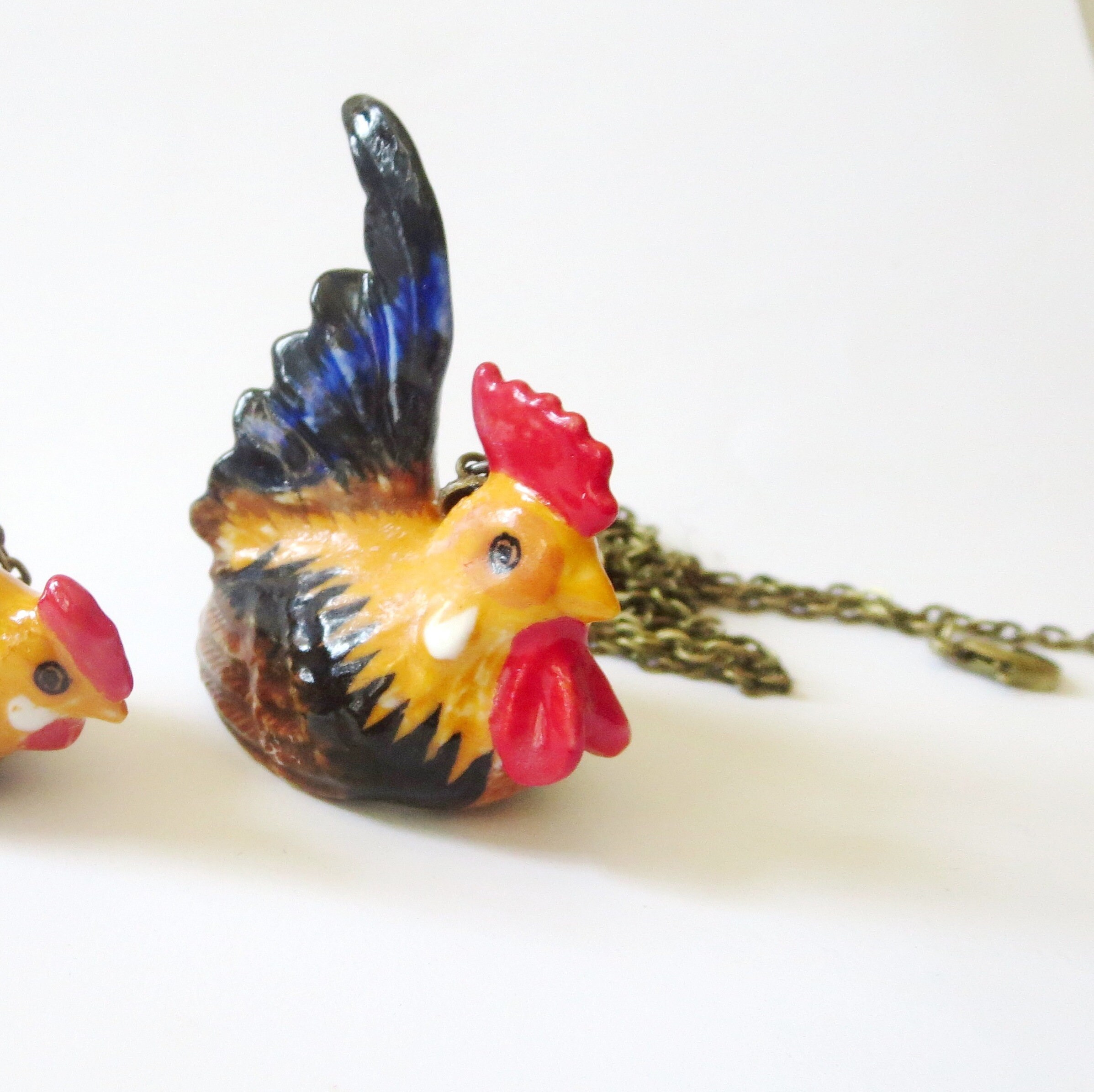 Bantam Chicken Necklace Rooster Necklace Tiny Chicken Etsy UK