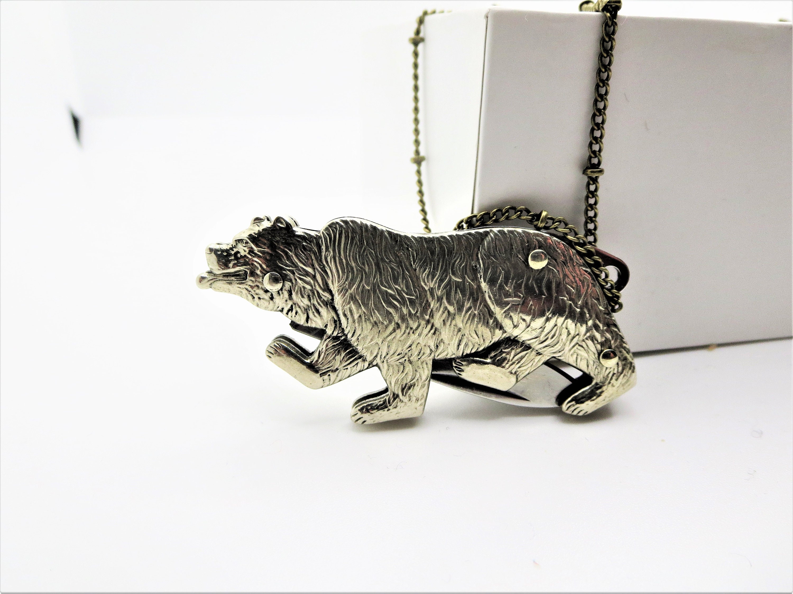 Cat Folding Knife necklace Bullet Shaped Pocket Knife Leaf Etsy