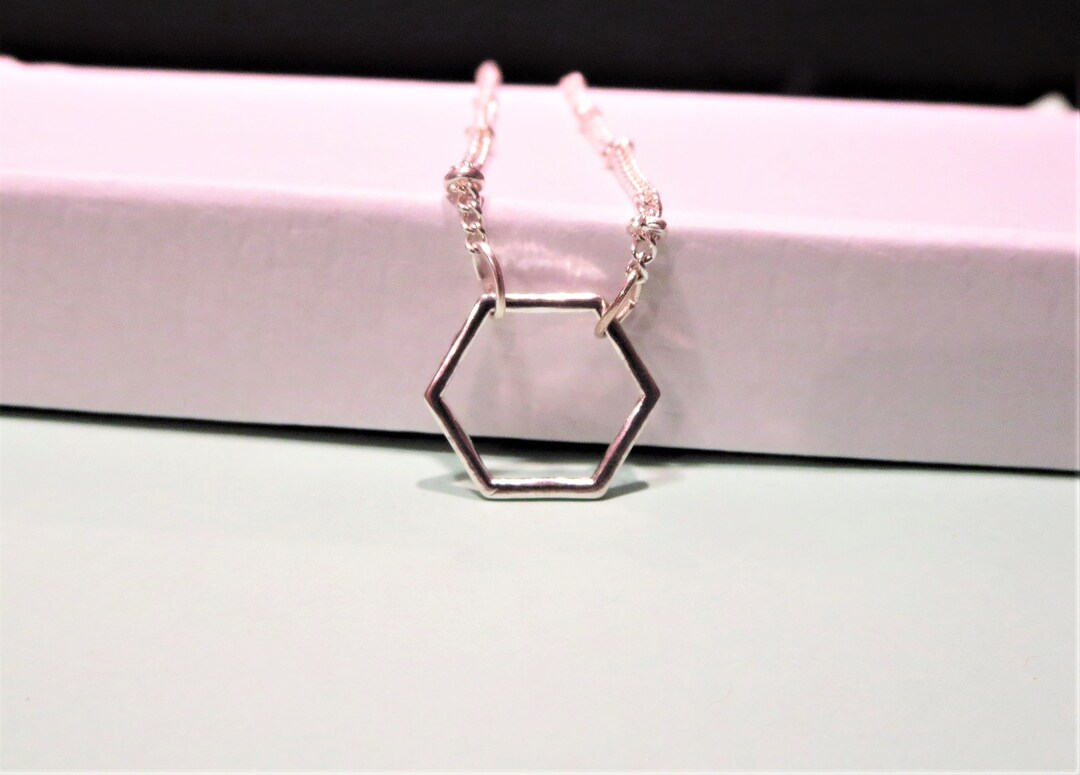 Hexagon Necklace Hexagons Earrings 3 Hexagons Necklace Geometric