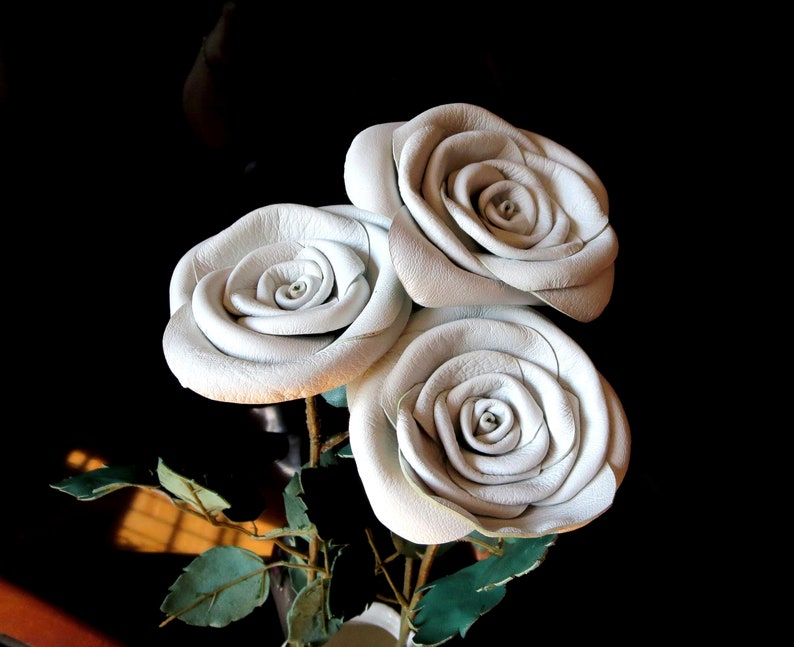 Handmade Leather Rose Anniversary Gifts 3rd Wedding Etsy