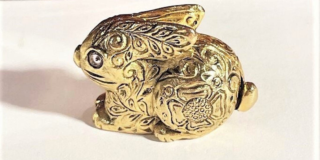 Vintage Max Factor Aquarius Solid Perfume Gold Bunny Necklace, Tiny ...