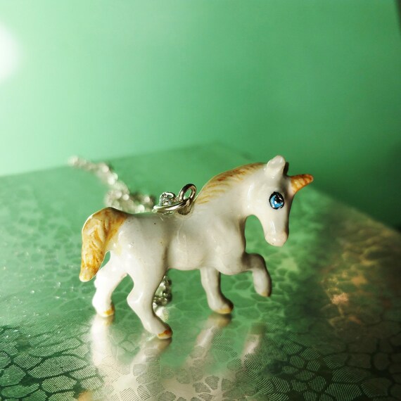 Unicorn Horse fox necklace,mother day gift Porcelain Bunny Rabbit Pendant Burro Donkey necklace Ceramic Bambi necklace fox necklace