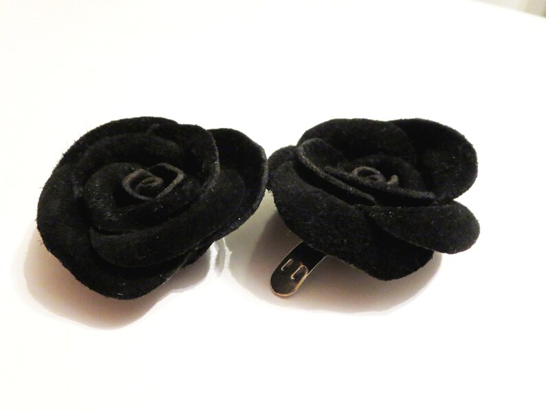 Shoe clips leather flowers Shoe clips White leather rose Etsy