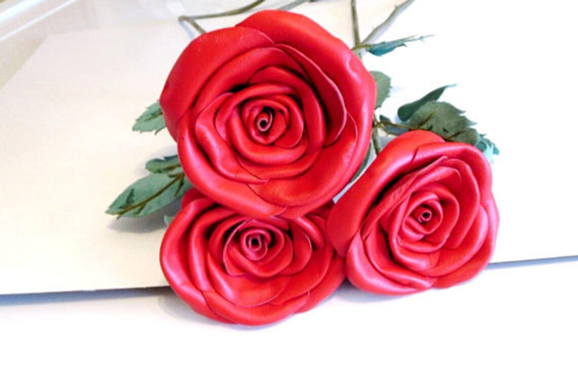 Leather Roses 3rd Anniversary Leather Gift Rose of Etsy