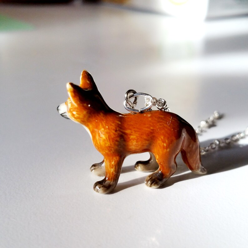 Unicorn Horse fox necklace,mother day gift Porcelain Bunny Rabbit Pendant Burro Donkey necklace Ceramic Bambi necklace fox necklace
