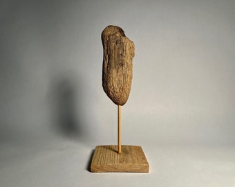 Escultura de madera flotante hecha a mano: decoración rústica del lago Michigan