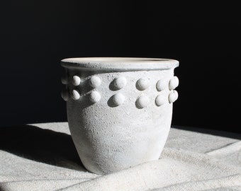 Urchin Planter, Texturized stone pot for plants and florals