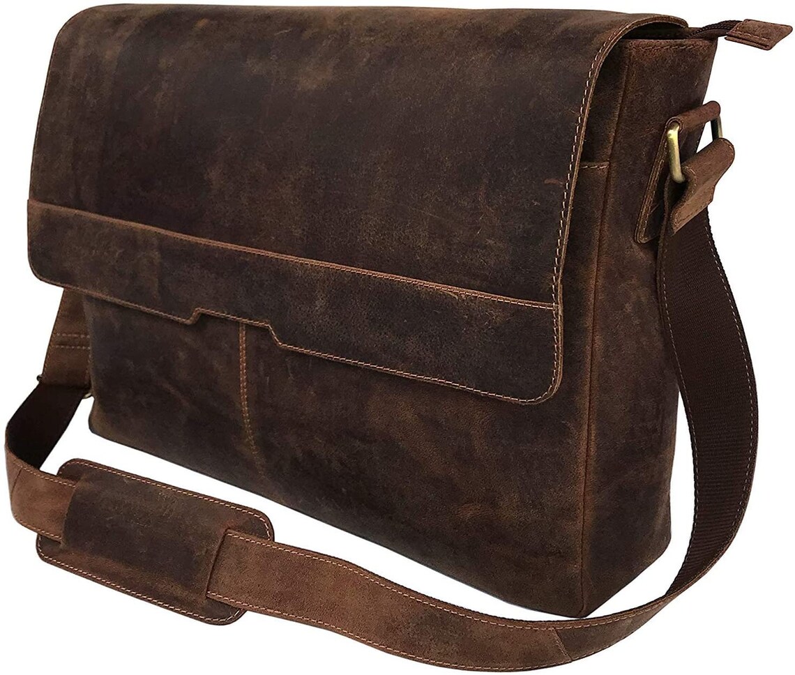 Full grain Leather Bag Laptop Bag Messenger Bag Office Bag Etsy