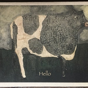 Ciao Primitive Cow Blank Note Card