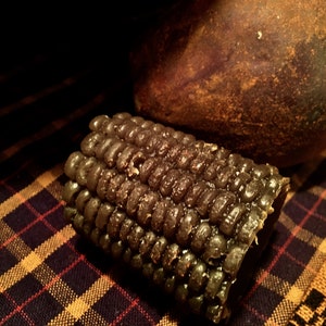Colonial Primitive Decor, Sweet Blackened Bees Wax Corn Cob Bowl Filler