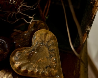 Heart Blackened Bees wax Bowl Filler