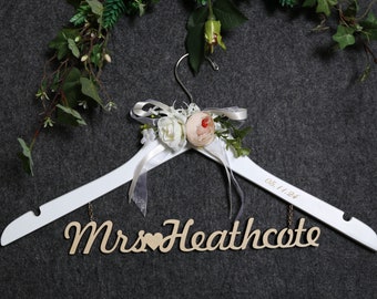 Wedding Bride Hanger,Bride hanger, customized name hanger, solid wood hanger, wedding hanger, personalized customization