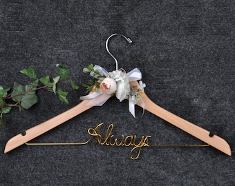 Personalized Wedding Hanger: Custom Wire Name, Bridal Gift
