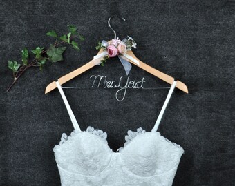Personalized Wedding Dress Hanger: Custom Name Bridal Hanger
