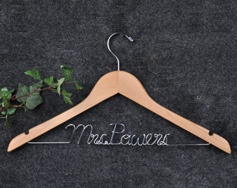 Personalized Wedding Hanger: Custom Name Bridal Gown Hanger
