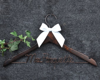 Personalized Bride Wedding Dress Hanger: Custom Name Flower Girl Hanger