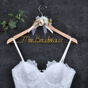 Rustic Chic Wedding Hanger First and Last Name Personalized Hanger Custom Hanger Bridal Hanger Bride Bridal Shower Gift Bridesmaid Rustic