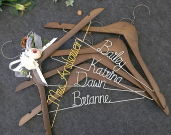 SET 15 Single layer Hanger--Bride flower wedding hanger,Wedding hanger, Personalized custom bridemaid hanger