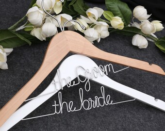 Custom Wedding Hanger: Bride & Groom Personalized Name