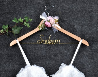 Custom Wedding Dress Hanger: Personalized Name, Wire Hanger