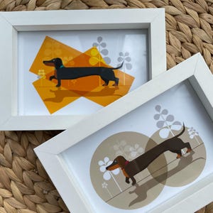 Sausage Dog Print, Dachshund dog wall art, gift for dog lovers, cute sausage dog art