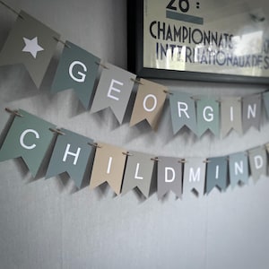 Personalised Garland, Large Bespoke Banner, Name Date, Birthday Bunting letters, Rustic Wedding Bunting, Boho Party Decorations, Cards sign Nordic Neutral