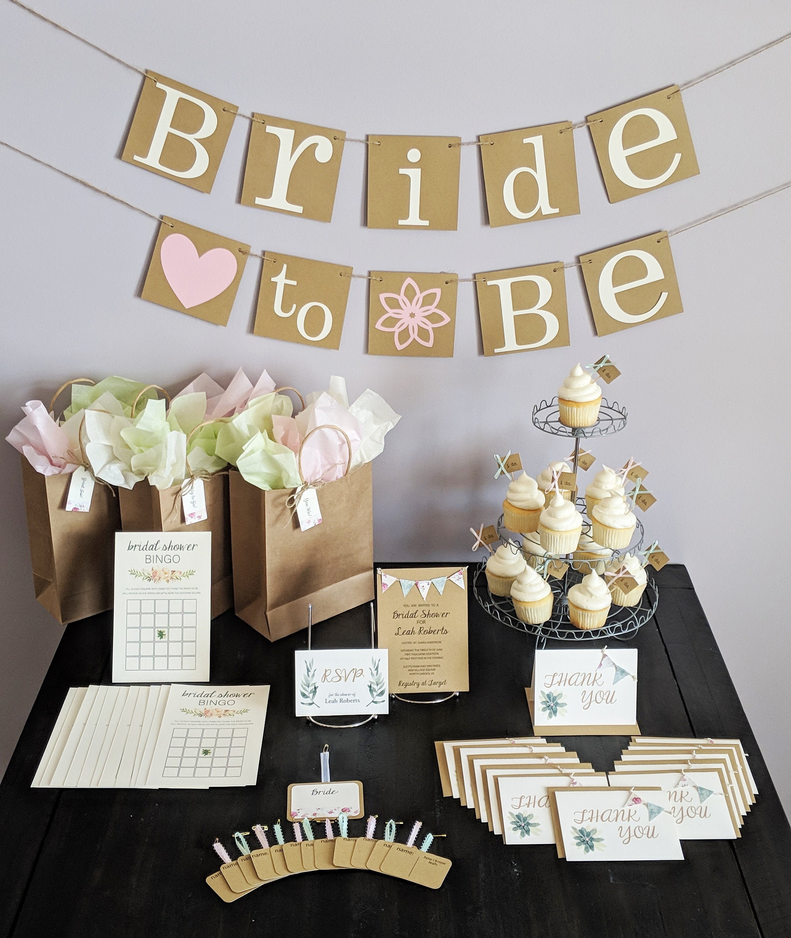 Bridal shower decoration kit custom personalized handcrafted Etsy