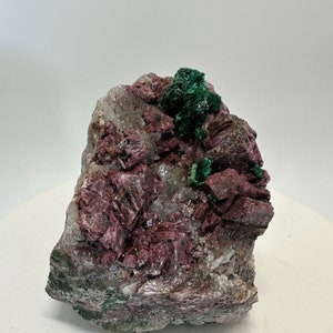 Pink cobalto calcite with malachite image 4