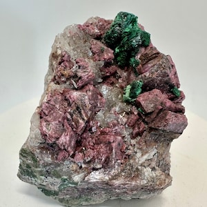Pink cobalto calcite with malachite image 1
