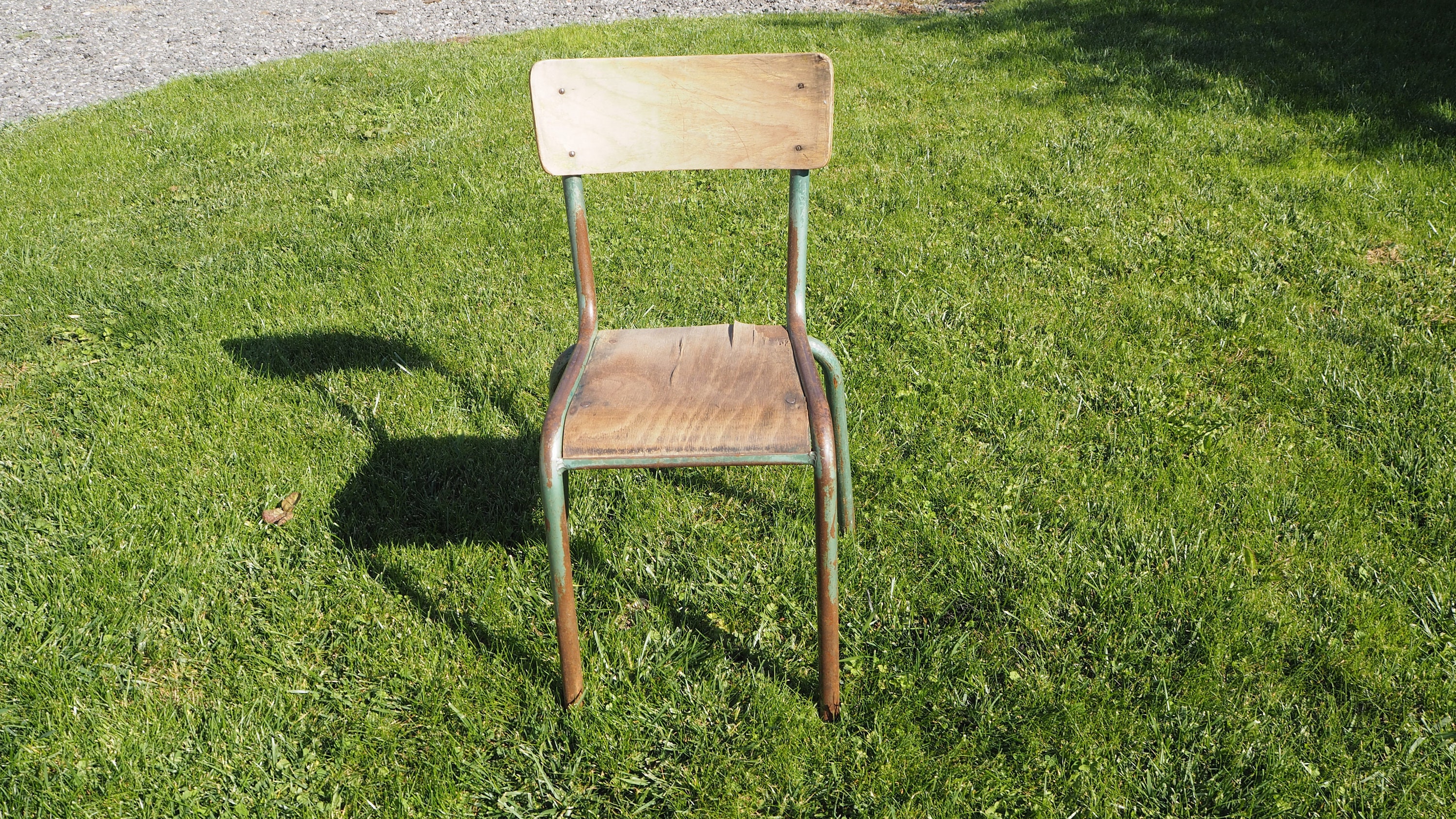 Old School Chair For Kids Vintage Green Old School Chair Year Etsy