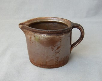 Small jug stoneware brown clay jug milk jug vintage