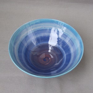 Bowl studio ceramic turquoise blue purple art ceramic signed vintage cereal bowl ceramic bowl with color gradient