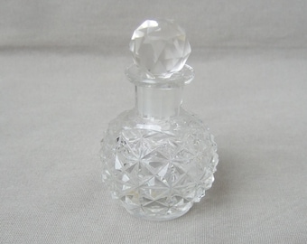 Flakon Kristallglas geschliffen Glas farblos transparent mini Karaffe Vintage