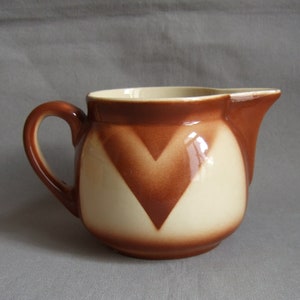 Art Deco milk jug Bunzlau jagged pattern Bunzlau ceramics vintage splash decoration