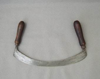Coltello da pesatura coltello da erbe antico mannaia in ferro vintage in legno