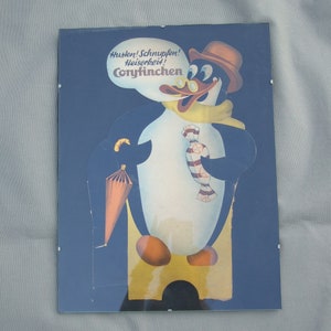 Pinguin Coryfinchen Aufsteller Werbe-Display Werbe-Aufsteller Werbung Vintage Mid Century Pappe