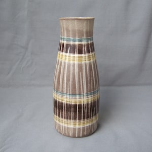 Vase ceramic brown yellow green petrol Mid Century Vintage ceramic vase