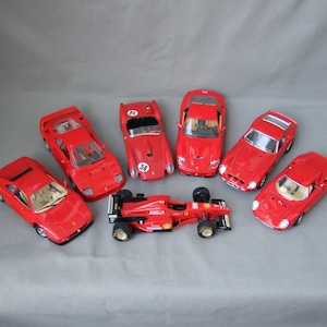 Model car Ferrari Burago red 550 Maranello F40 250 LM 250 Testa Rossa 250 GTO 348 TB F310 Vintage