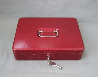 Cash box Burg Wächter Delta red flat box for money DIN A4 Vintage