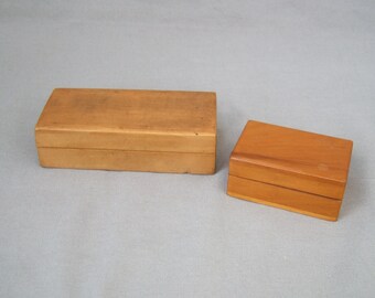 Boîte en bois pour timbres, distributeur de timbres, cercueil, boîte à timbres, canette, bois, boîte en bois vintage
