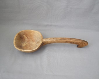 Rustic ladle wood hand carved ladle carved antique vintage country kitchen farmhouse kitchen wooden bowl wooden ladle