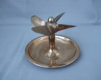 Ship's propeller brass bowl solid heavy round vintage brass bowl