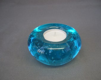 Tealight Ikea Buder blu turchese con tasche d'aria portacandele vintage portacandele