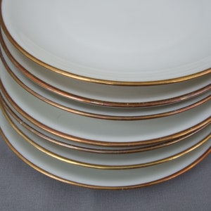 Eschenbach breakfast plate cake plate porcelain white with gold rim Mid Century Vintage image 3