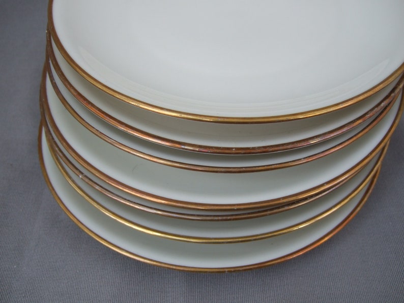 Eschenbach breakfast plate cake plate porcelain white with gold rim Mid Century Vintage image 3