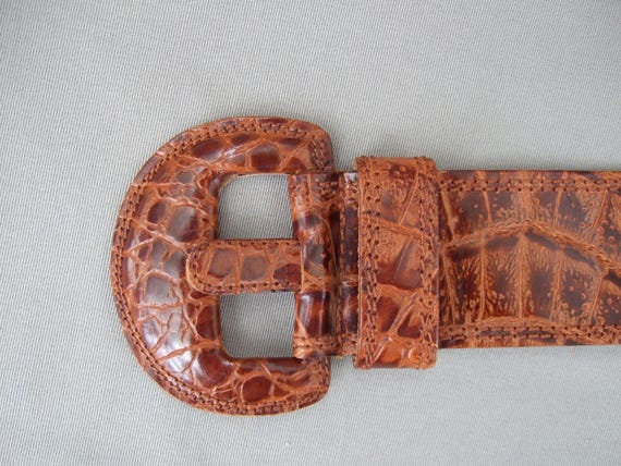 Tuareg for Benetton Wide Belt Leather Brown Wide 80s Vintage  display picture 1