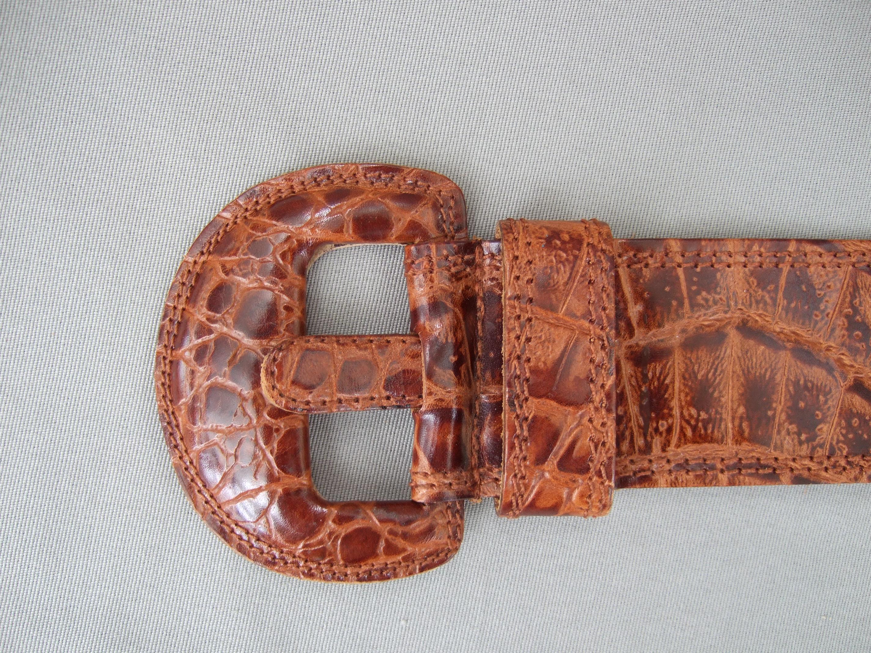 Tuareg for Benetton Wide Belt Leather Brown Wide 80s Vintage  display picture 2